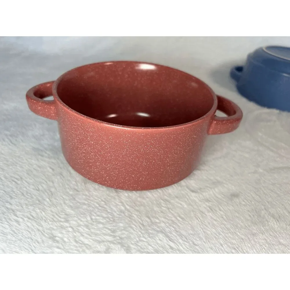 Gourmet Basics by Mikasa Double Handled Soup Bowl Braylin Set of Six Speckled
